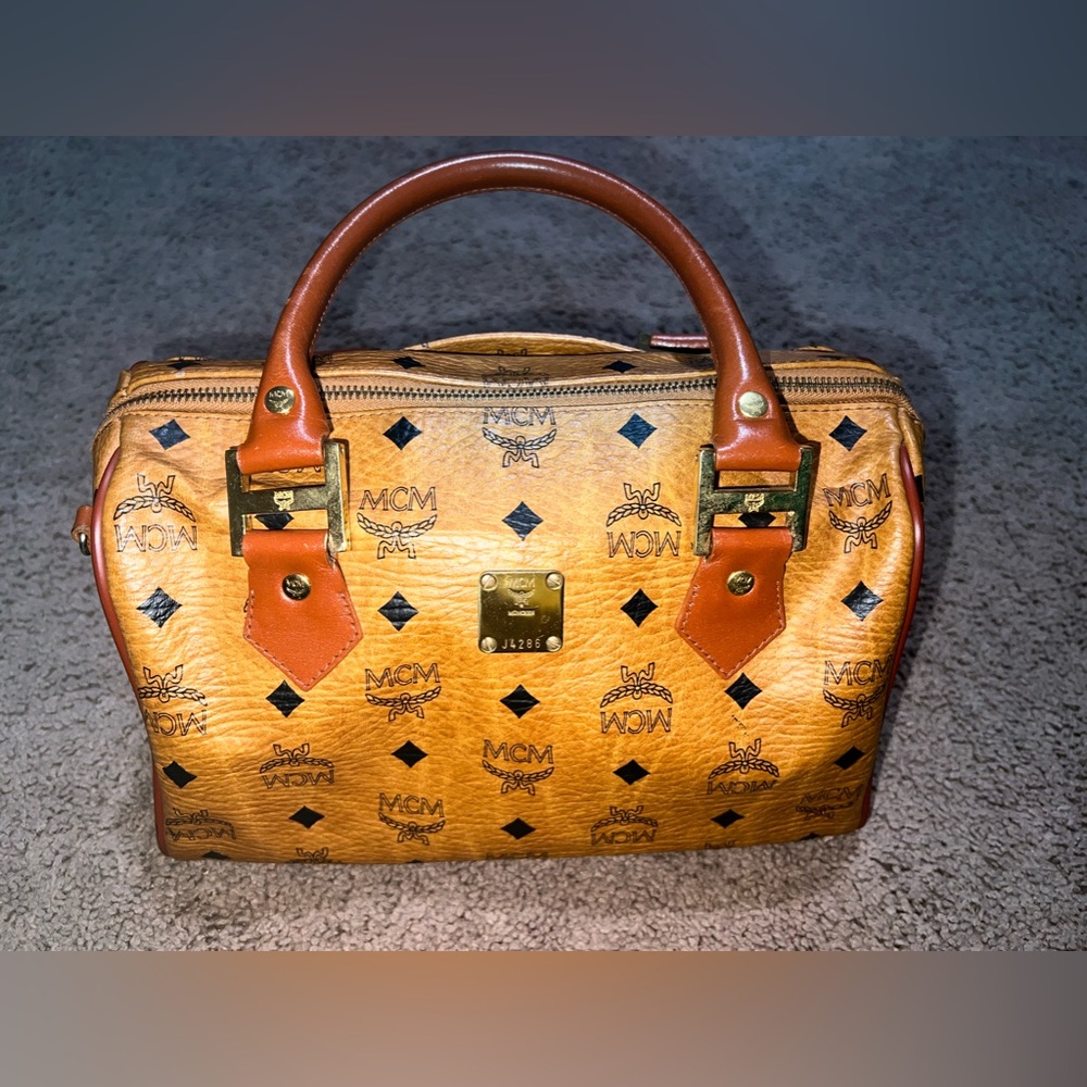 MCM Tan Leather Satchel. READ DESCRIPTION